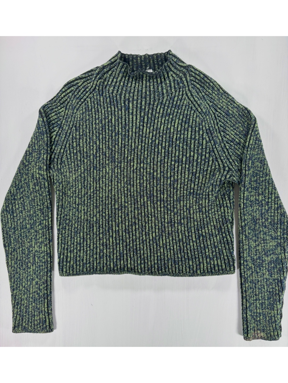 Lululemon Green Marled Ribbed Mock Neck Sweater